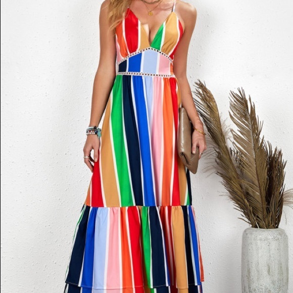 Multicolored striped dress - Picture 3 of 7